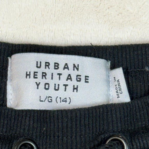 Urban Heritage Youth L Black Jogger Elastic Waist Drawstring Casual Sweatpants - Picture 3 of 12